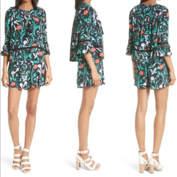 ๐บ NWOT Kate Spade โ ๏ธ Jardin crepe tropical romper - Picture 3 of 12